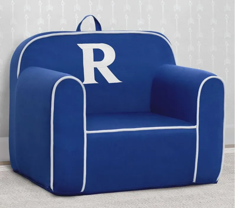 Cozee Monogrammed Chair Letter "R" in Navy/White by Delta Children