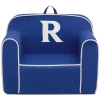 Cozee Monogrammed Chair Letter "R" in Navy/White by Delta Children