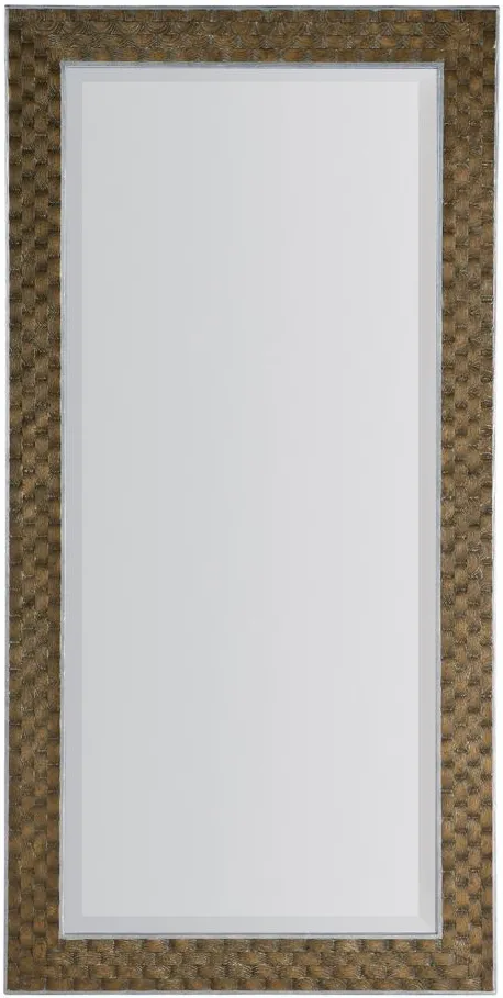 Sundance Floor Mirror in Dark brown color with silver colored metal frame by Hooker Furniture