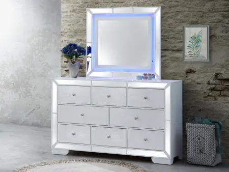 Hollywood Hills Bedroom Dresser Mirror in White by Glory Furniture