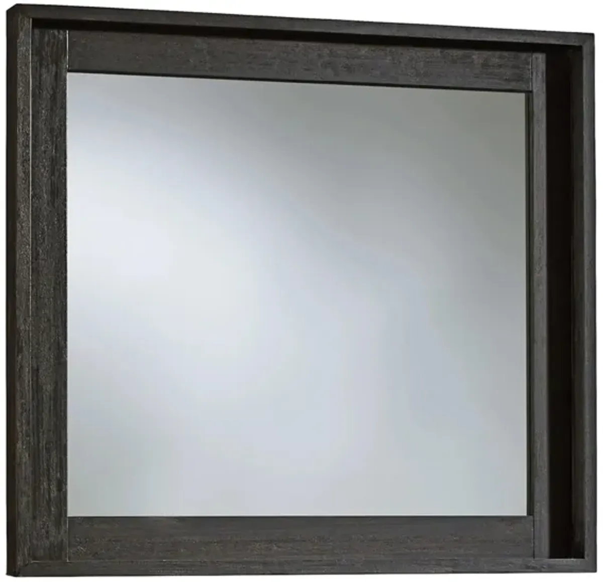 Kentfield Solid Wood Beveled Glass Mirror in Black Drifted Oak by Bellanest