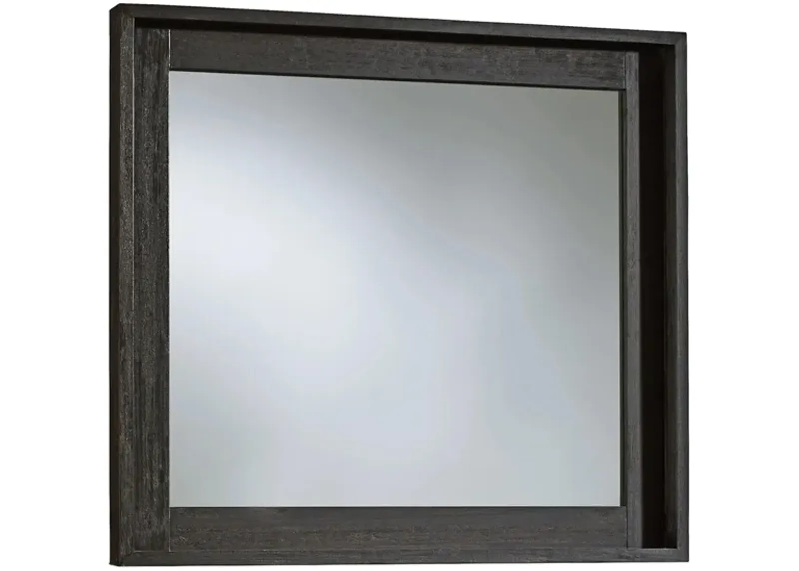 Kentfield Solid Wood Beveled Glass Mirror in Black Drifted Oak by Bellanest