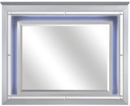 Brambley Mirror w/LED Lights in Silver by Homelegance