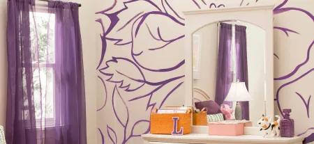 Kylie Youth Bedroom Dresser Mirror in Cream by Bellanest
