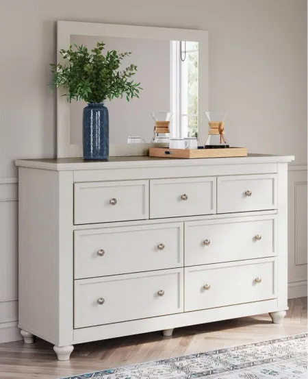 Grantoni Dresser and Mirror in White by Ashley Furniture