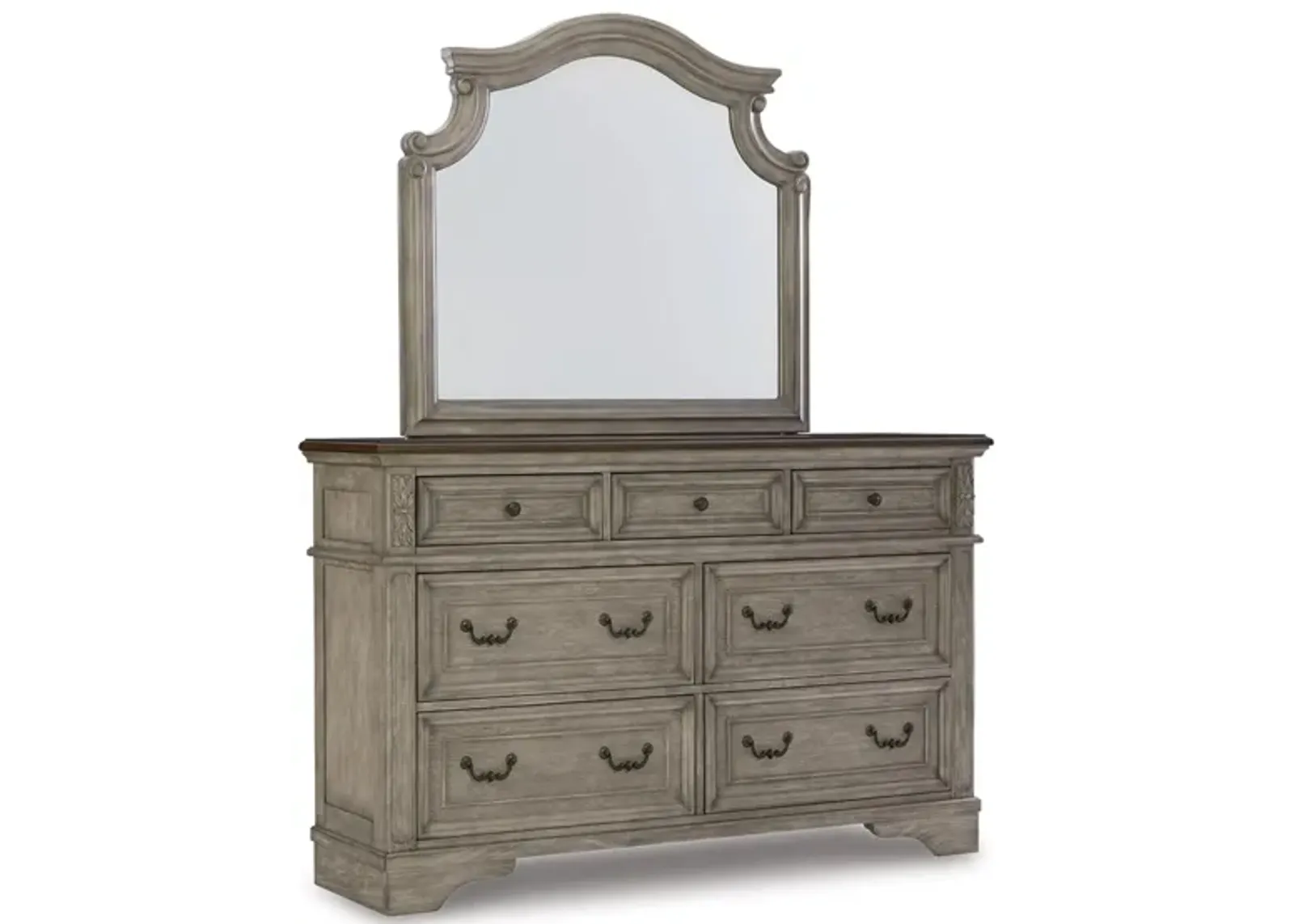 Lodenbay Dresser and Mirror in Antique Gray by Ashley Furniture