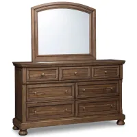 Flynnter Dresser and Mirror in Medium Brown by Ashley Furniture
