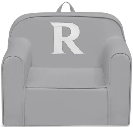 Cozee Monogrammed Chair Letter "R" in Light Gray by Delta Children