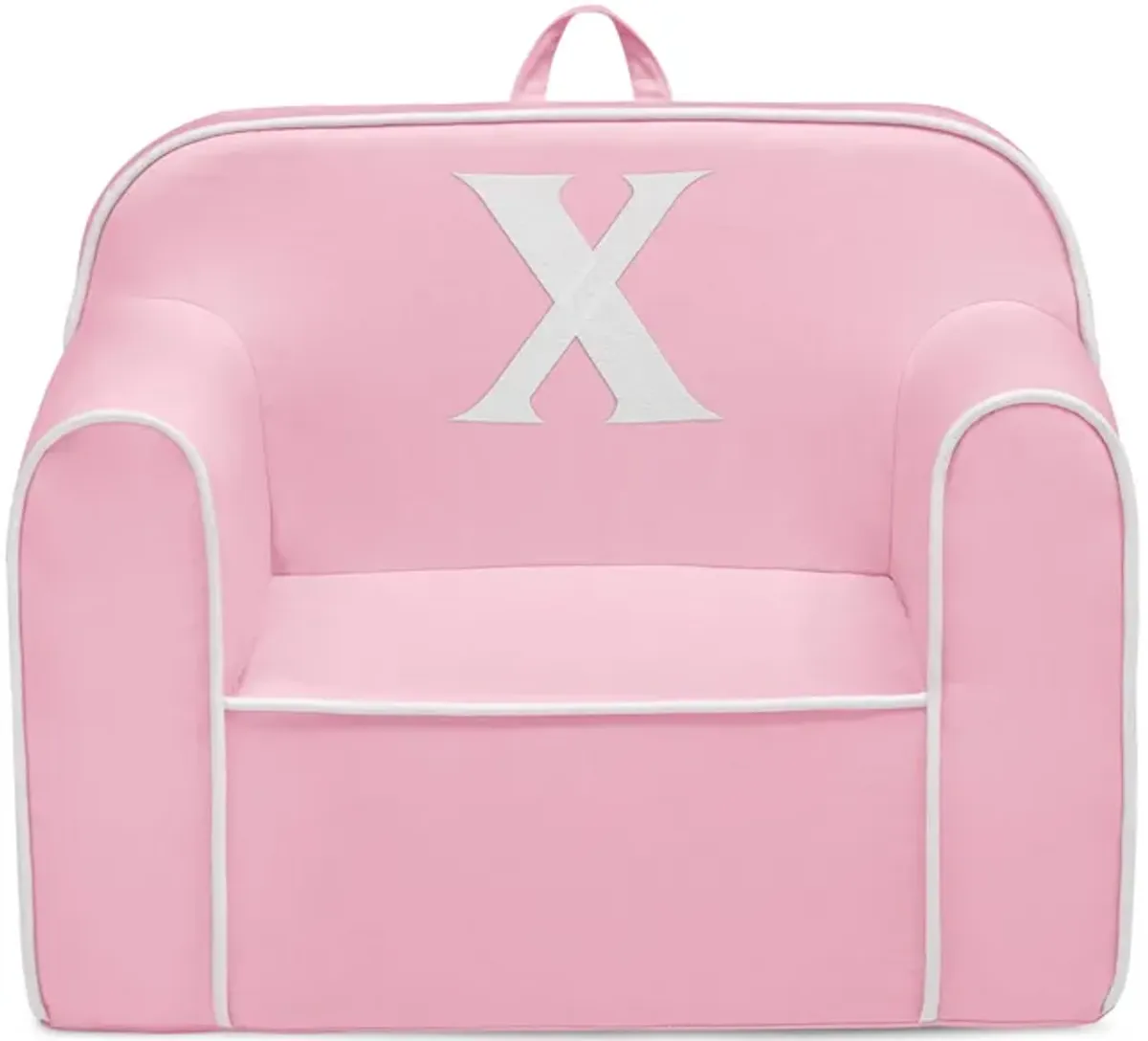 Cozee Monogrammed Chair Letter "X" in Pink/White by Delta Children