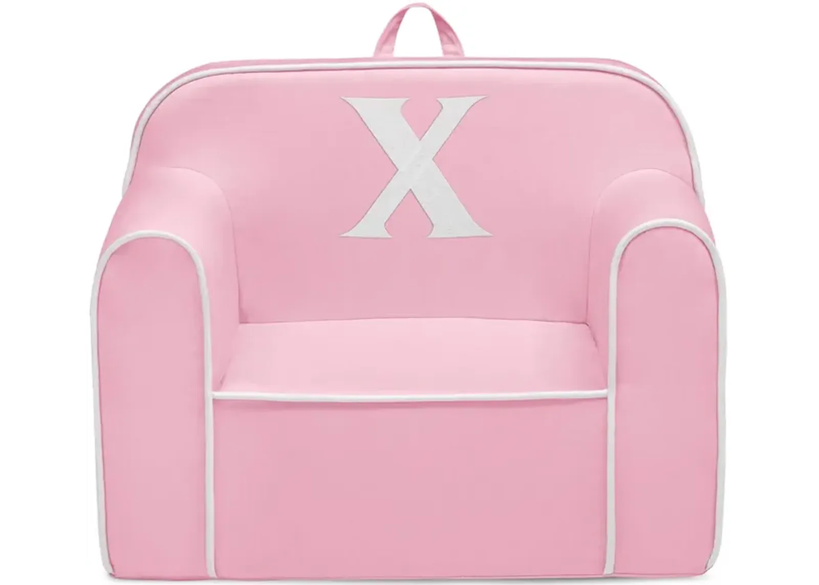 Cozee Monogrammed Chair Letter "X" in Pink/White by Delta Children