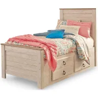 Collingwood Twin Panel Bed with 2 Storage in Whitewash by Ashley Furniture