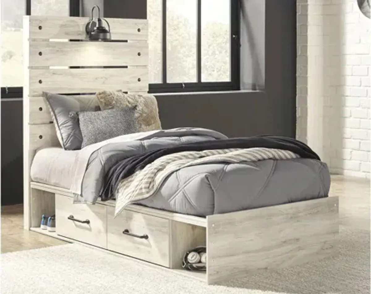 Luna Panel Bed with 4 Side Storage Drawers