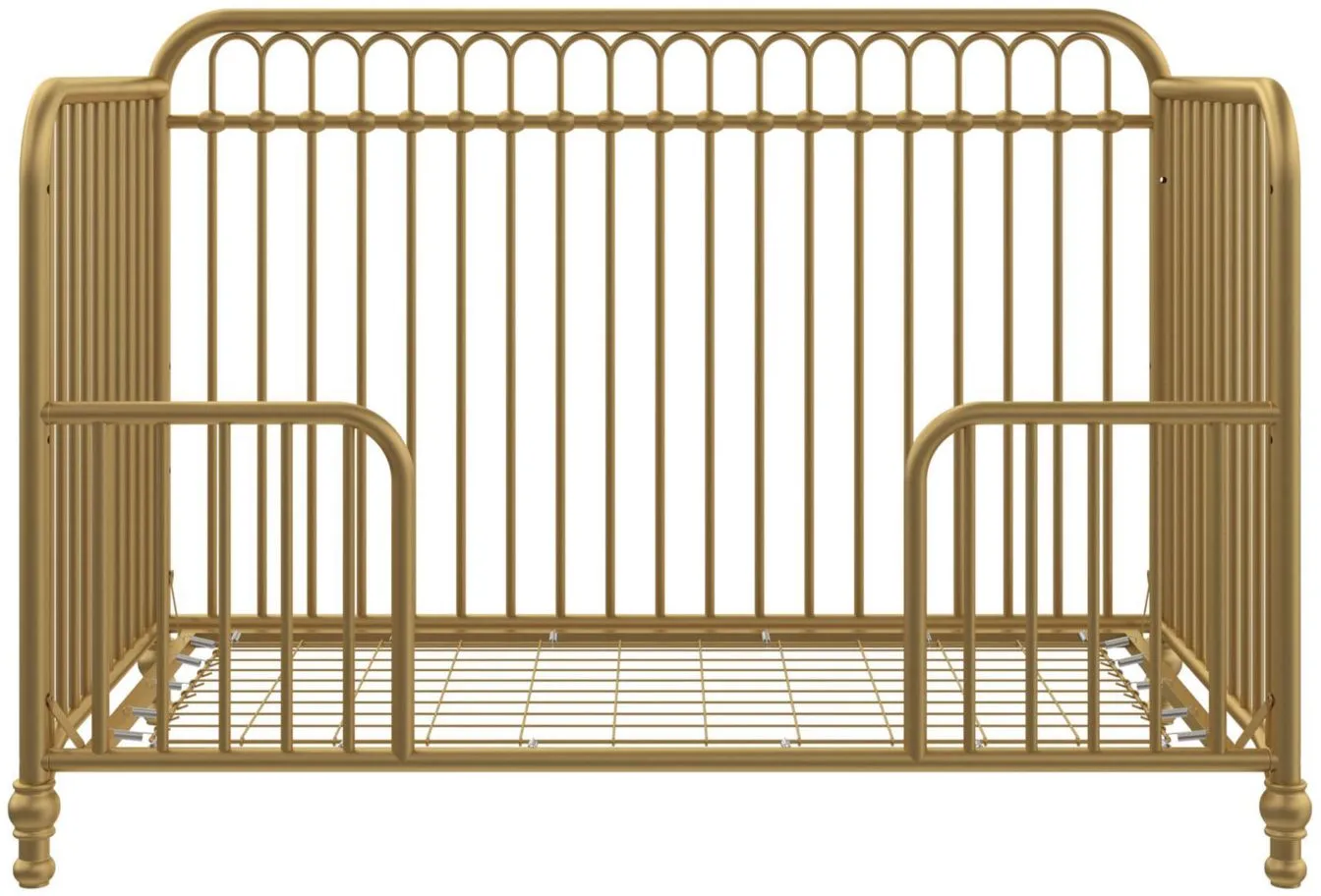 Raven 3-in-1 Convertible Metal Crib in Gold by DOREL HOME FURNISHINGS