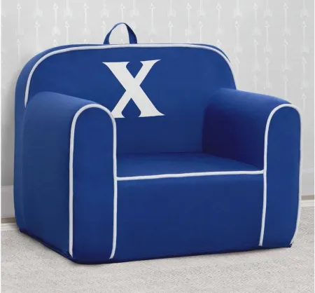 Cozee Monogrammed Chair Letter "X" in Navy/White by Delta Children