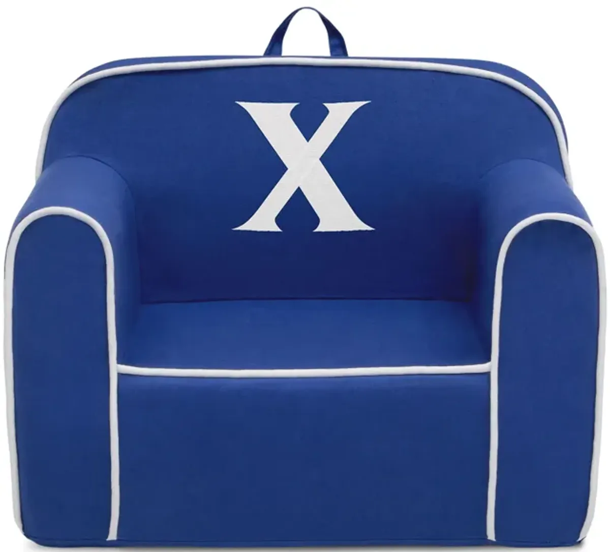 Cozee Monogrammed Chair Letter "X" in Navy/White by Delta Children