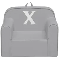 Cozee Monogrammed Chair Letter "X" in Light Gray by Delta Children