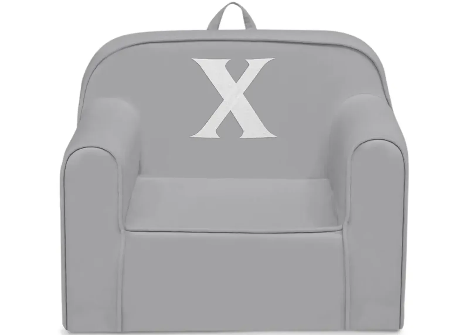 Cozee Monogrammed Chair Letter "X" in Light Gray by Delta Children