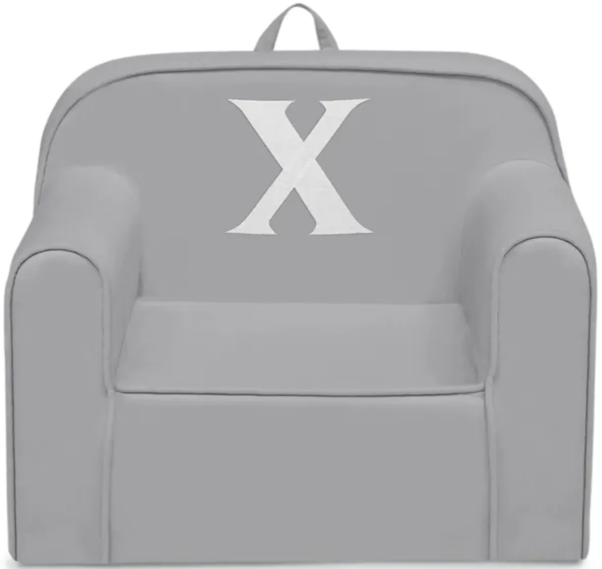 Cozee Monogrammed Chair Letter "X" in Light Gray by Delta Children