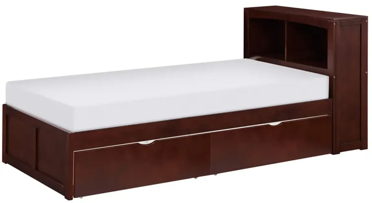 Shannon Headboard Cubby W/ Underbed Drawer Storage Bed in Dark Cherry by Homelegance