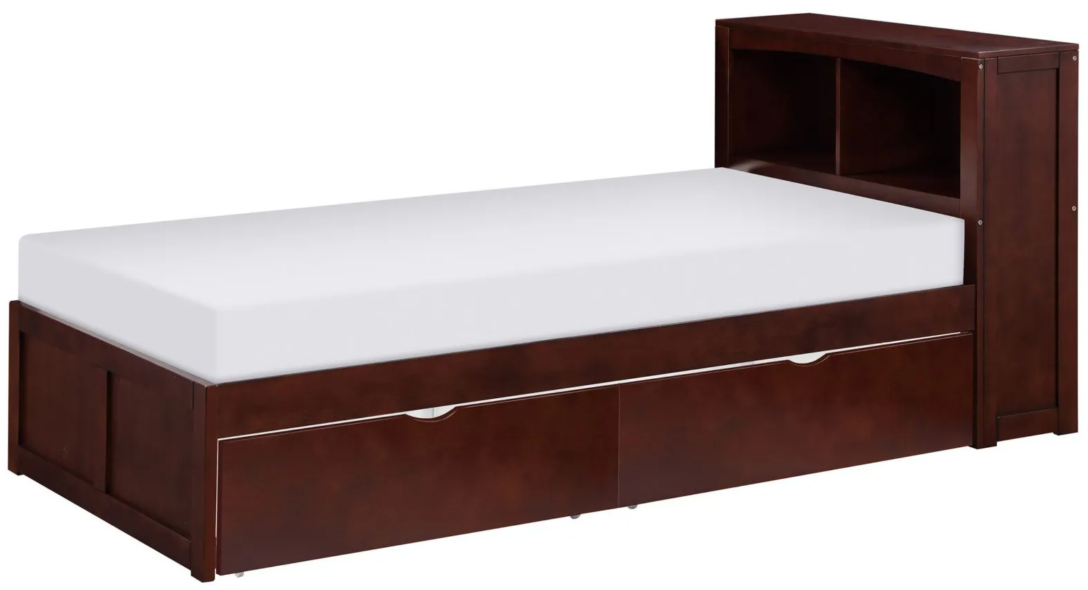 Shannon Headboard Cubby W/ Underbed Drawer Storage Bed in Dark Cherry by Homelegance