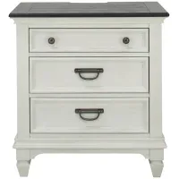 Shelby Nightstand in Wirebrushed White with Charcoal Tops by Liberty Furniture
