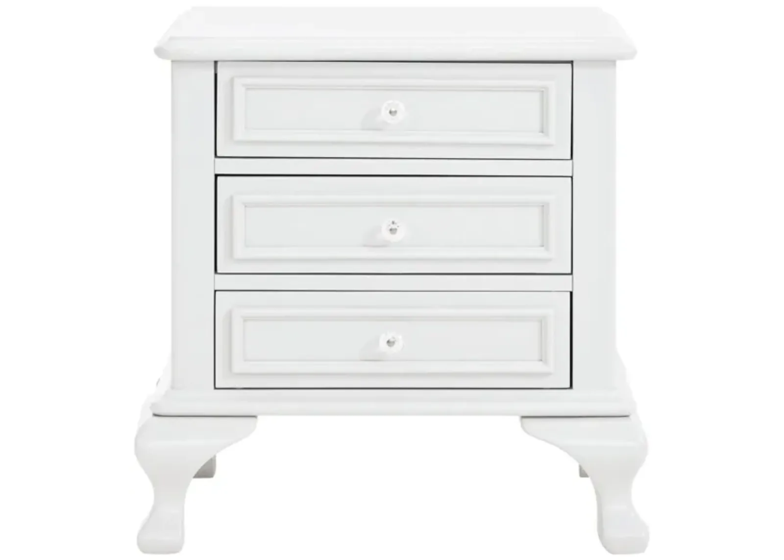 Jenna 3 Drawer Nightstand in White by Elements International Group