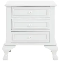 Jenna 3 Drawer Nightstand in White by Elements International Group