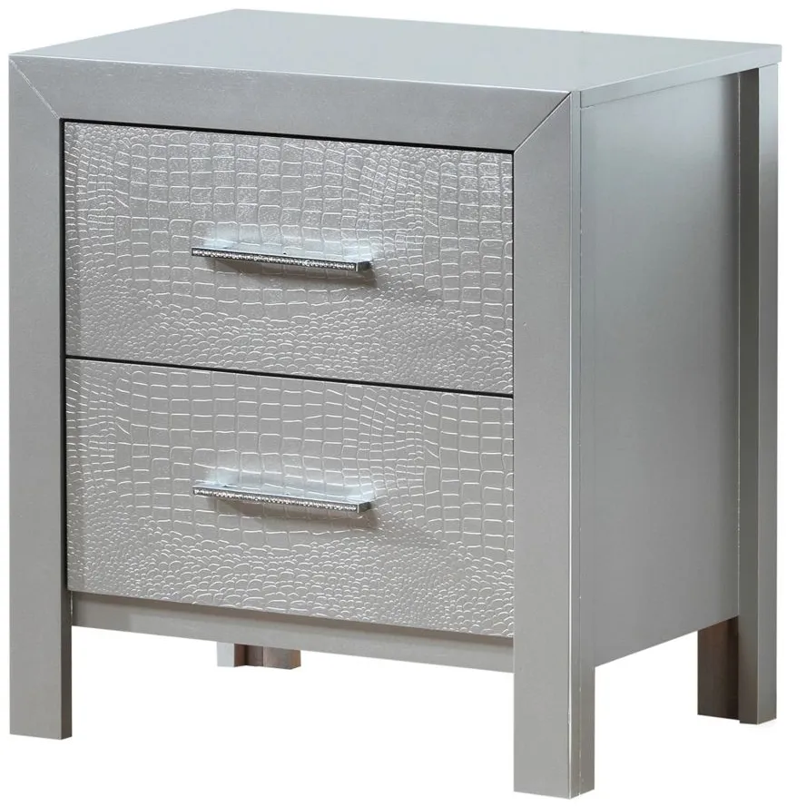 Glades Nightstand in Silver Champagne by Glory Furniture