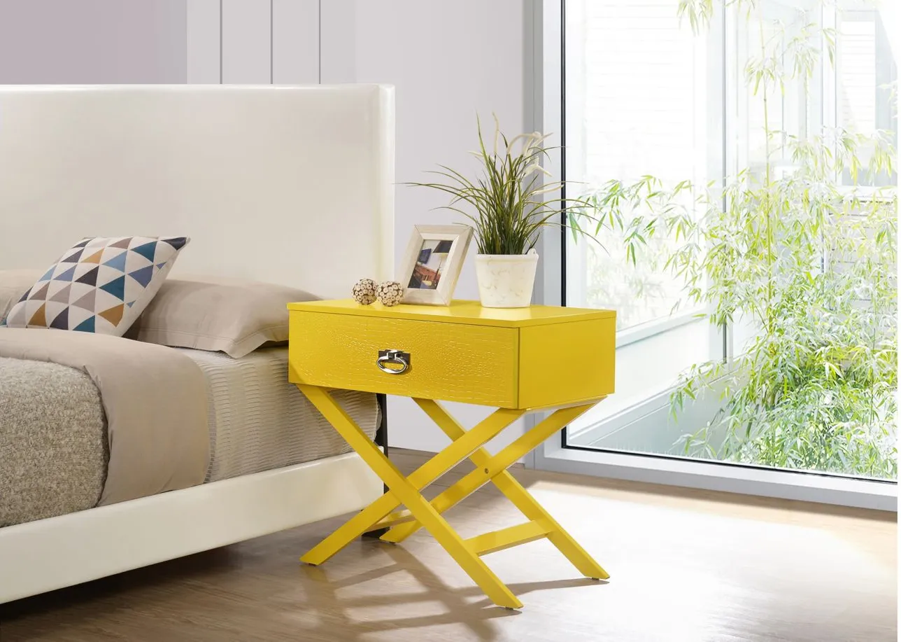 Xavier Nightstand in Yellow by Glory Furniture