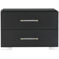 Florence 2-Drawer Nightstand in Gloss Black by Chintaly Imports