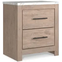 Oakley Nightstand in Light Brown and White by Ashley Furniture