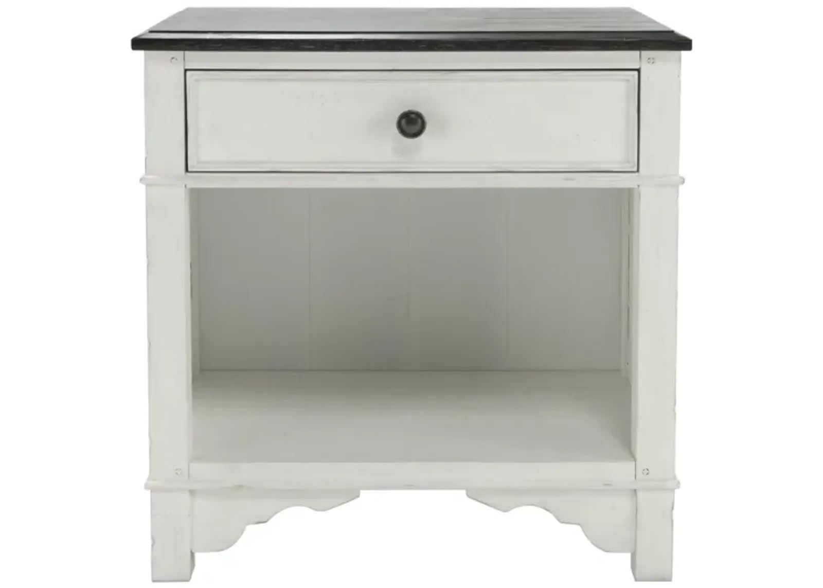 Colette Nightstand in Feathered White / Rich Charcoal by Riverside Furniture