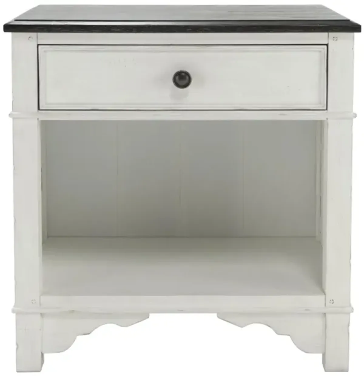 Colette Nightstand in Feathered White / Rich Charcoal by Riverside Furniture