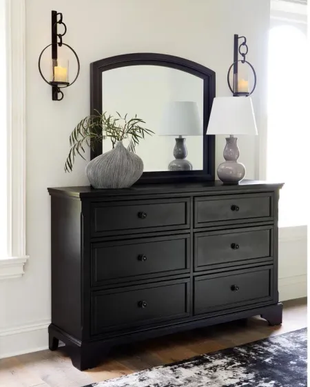 Chylanta Dresser and Mirror in Black by Ashley Furniture