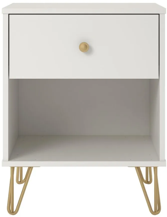 Novogratz Finley Nightstand in White by DOREL HOME FURNISHINGS