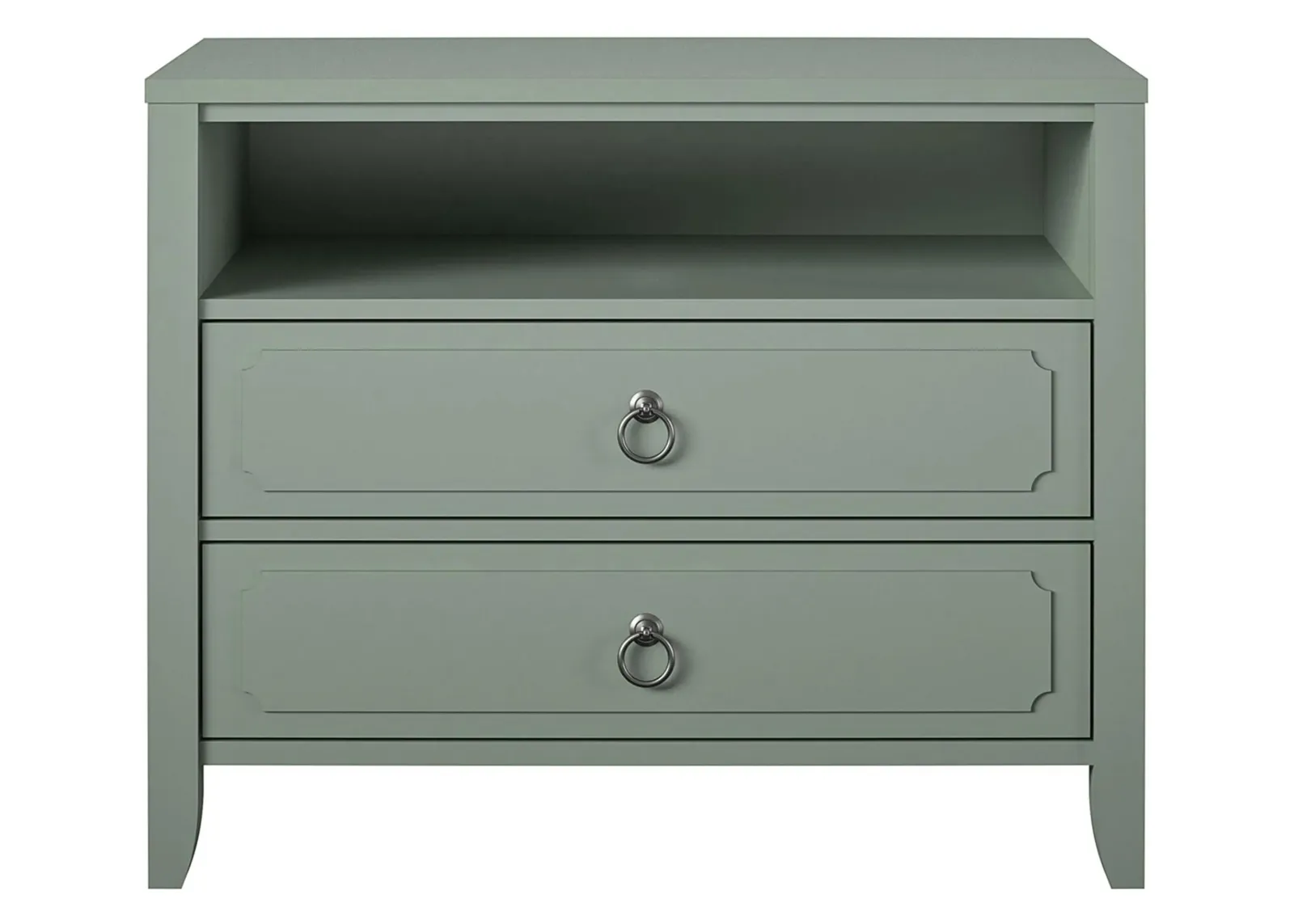 Novogratz Her Majesty Two Drawer Nightstand in Pale Green by DOREL HOME FURNISHINGS