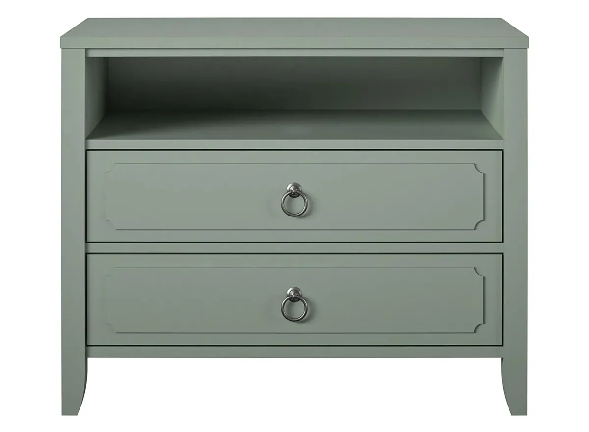 Novogratz Her Majesty Two Drawer Nightstand in Pale Green by DOREL HOME FURNISHINGS