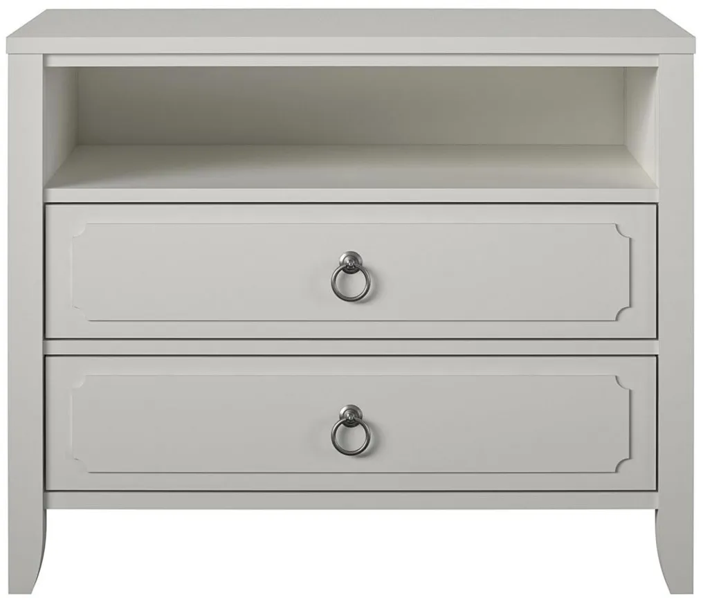 Novogratz Her Majesty Two Drawer Nightstand in White by DOREL HOME FURNISHINGS