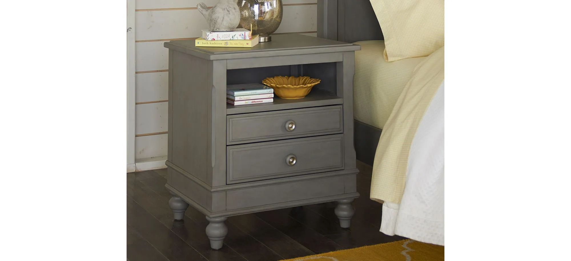 Lake House Nightstand in Stone by Hillsdale Furniture