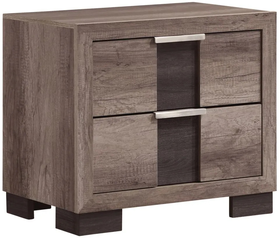 Rangley Nightstand in Paper - Gray / Brown 2-Tone by Crown Mark