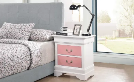 Louis Nightstand in Pink;White by Glory Furniture