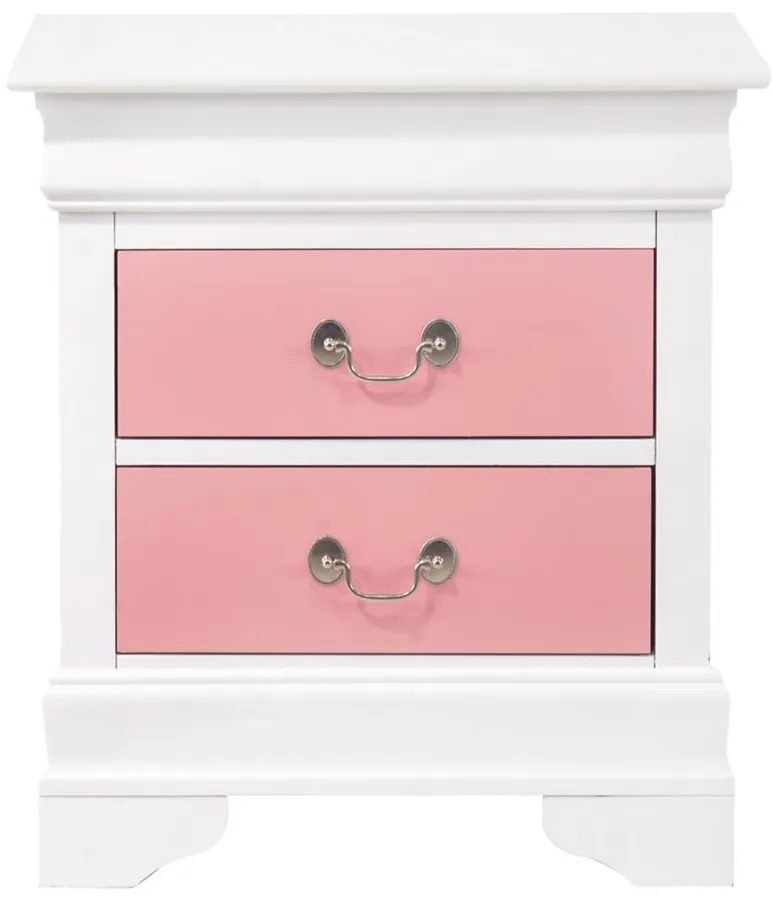 Louis Nightstand in Pink;White by Glory Furniture