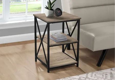 Lorla Nightstand in Dark Taupe by Monarch Specialties