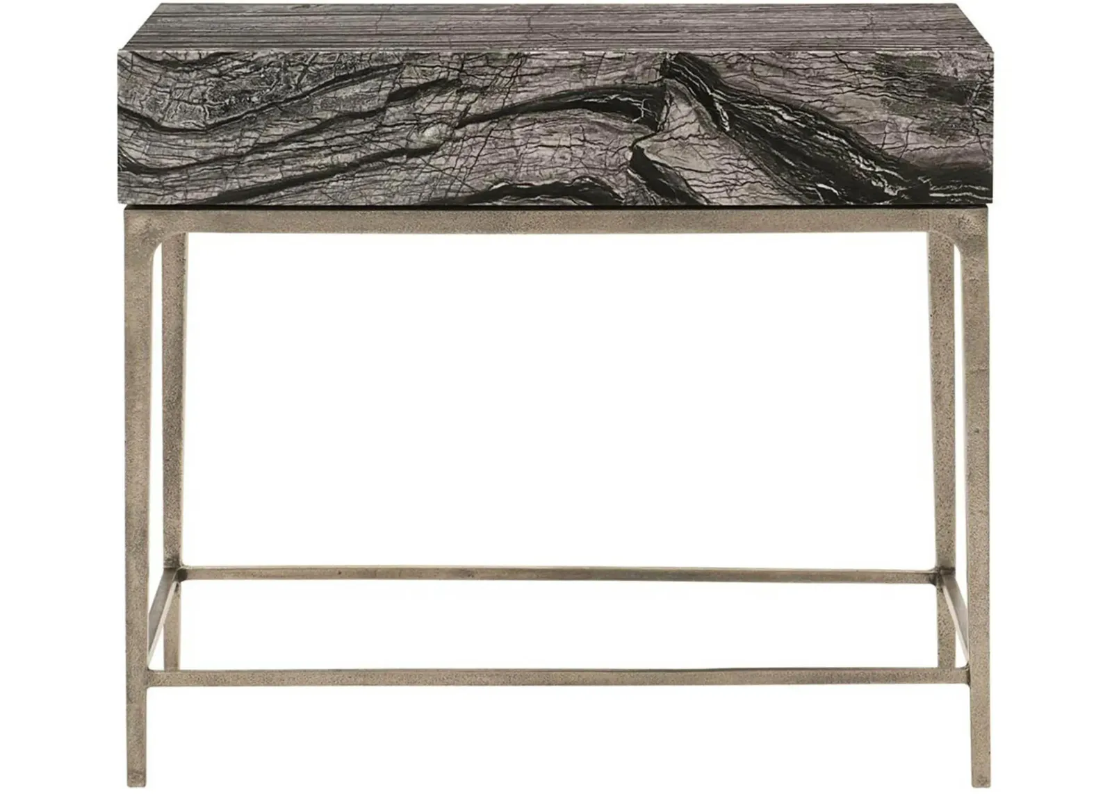 Linea Nightstand in Laminated Black Forest Marble by Bernhardt