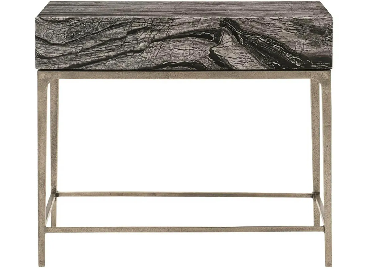 Linea Nightstand in Laminated Black Forest Marble by Bernhardt