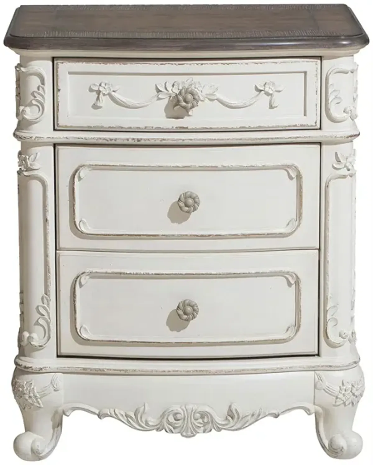 Averny Nightstand in Antique White & Gray by Homelegance