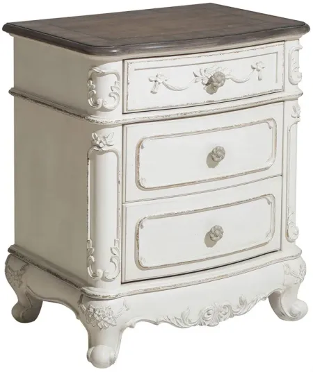 Averny Nightstand in 2-tone finish (Antique white & gray) by Homelegance