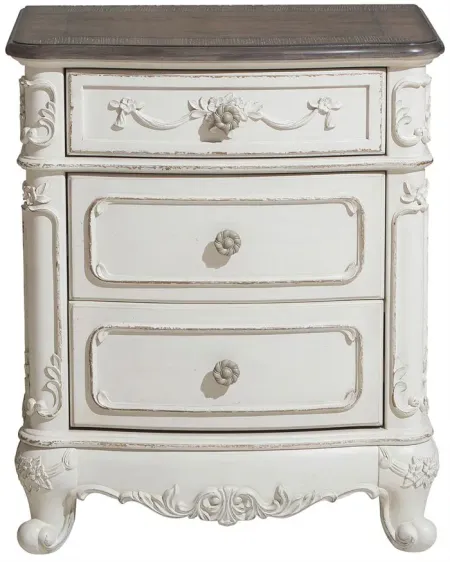 Averny Nightstand in 2-tone finish (Antique white & gray) by Homelegance