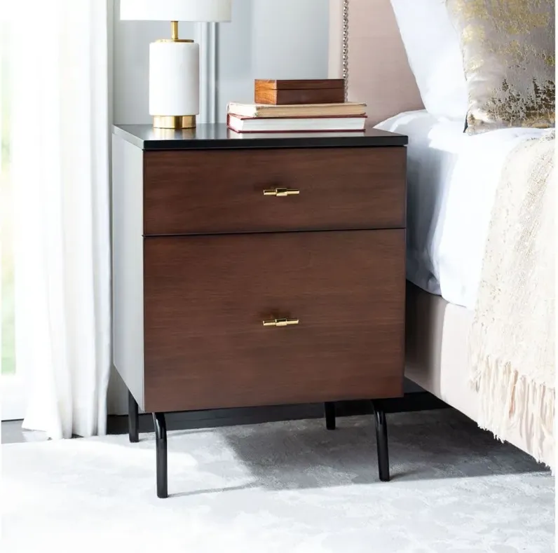 Abbie Nightstand in Black by Safavieh