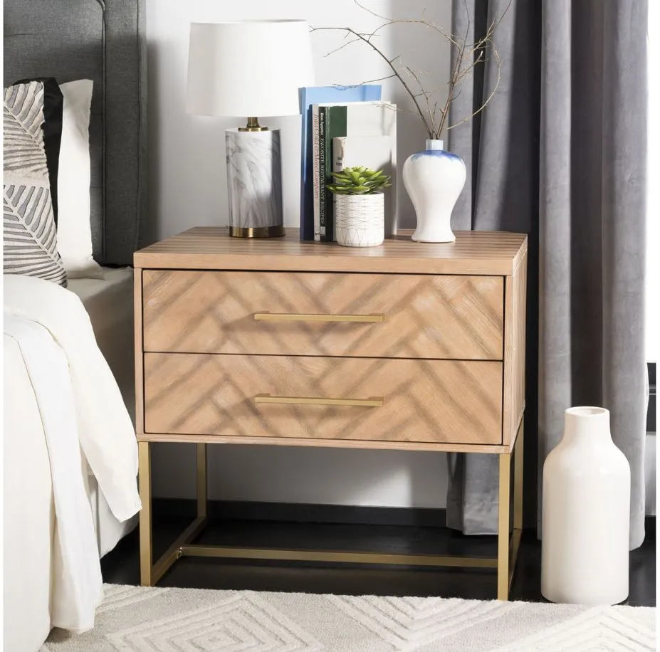 Devon Nightstand in Oak by Safavieh